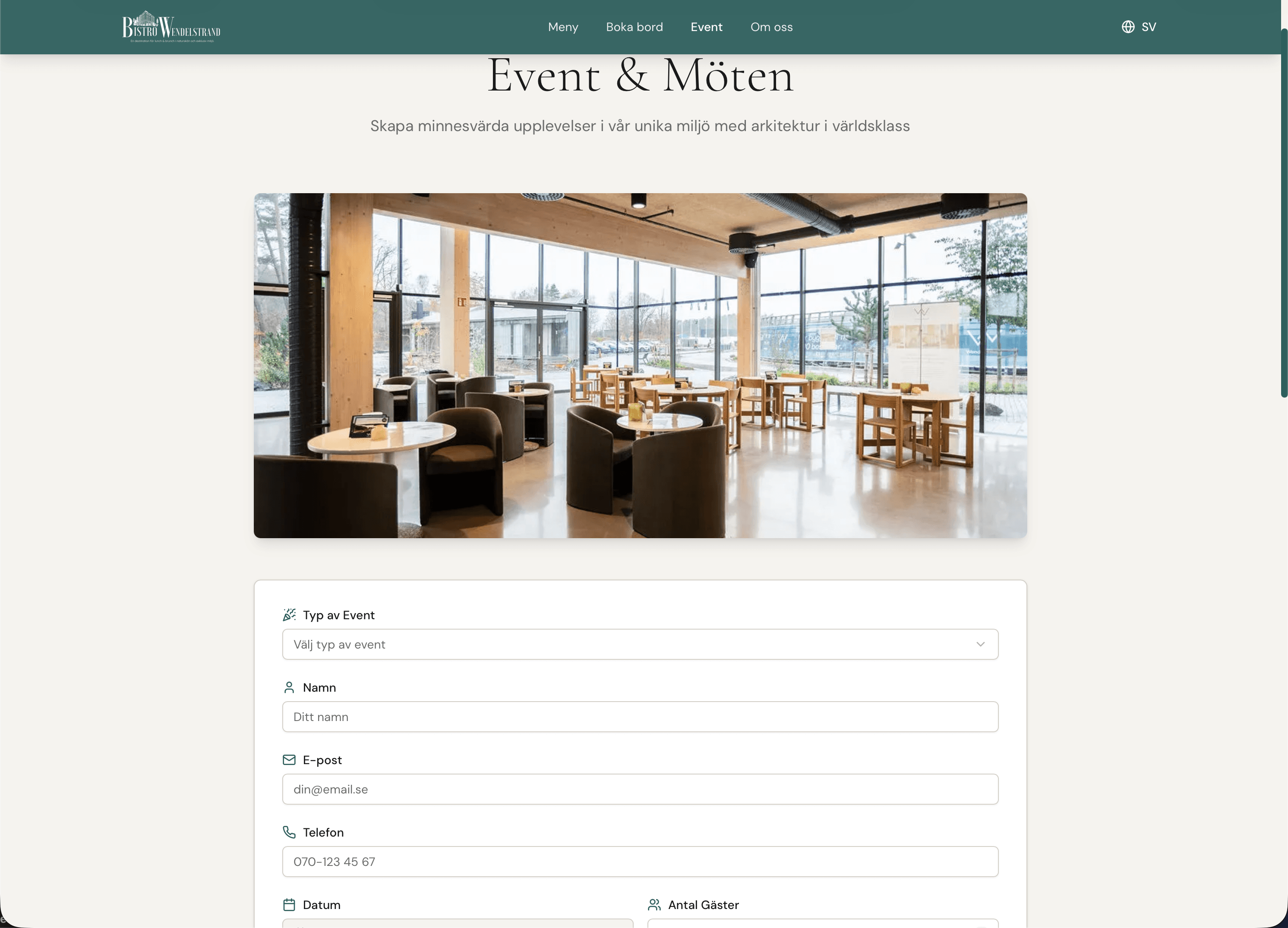 Kundexempel 3 – restauranghemsida